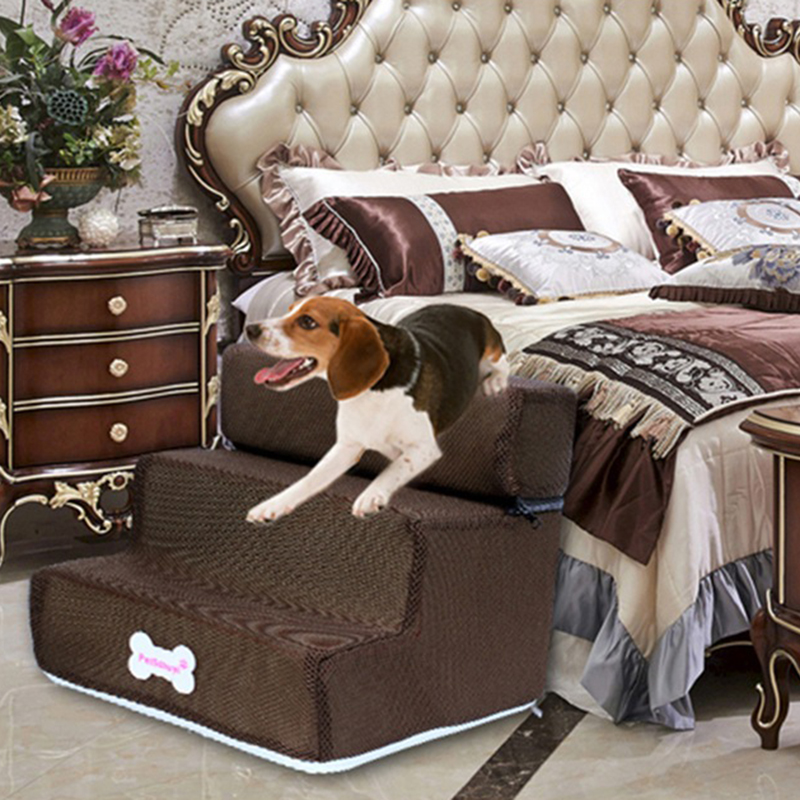 Hamaca para perros, escaleras para mascotas, 3 escalones para perros pequeños, gatos y mascotas, rampa, escalera, antideslizante, extraíble, cama para perros, escaleras, suministros para mascotas